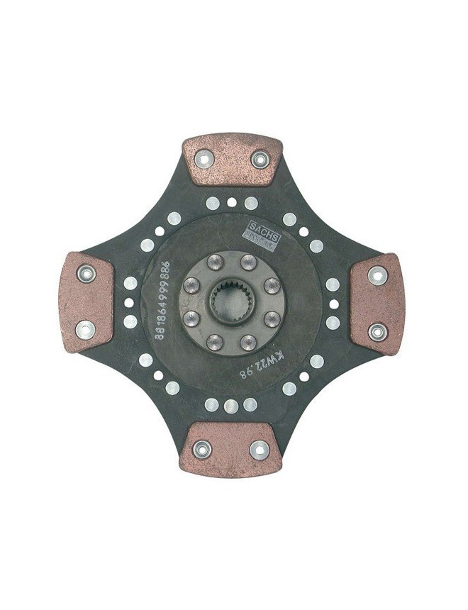 Disque d'embrayage Sachs Ø200 mm - Ø24.308 mm x 21 cannelures - épaisseur 7.8 mm - / patins - moyeu 15 mm - Sinter
