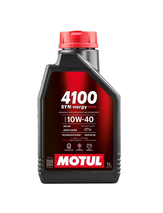 Huile moteur MOTUL 4100 SYN-NERGY SPEC 10W-40 - bidon de 1L