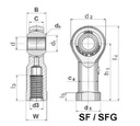 Rotules femelles UNIBAL - Filetage SFG 20