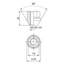 Open end lug nut M12x1.25 - Black zinc nickel plating