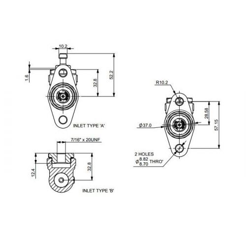 Maître-cylindre AP RACING CP2623 sans bocal - Tige L : 160mm