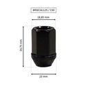 Écrou de roue ouvert M12X1.5, L : 34 mm, noir, Aluminium