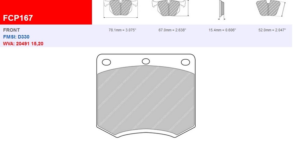 FCP167H - Ferodo remblokken DS2500