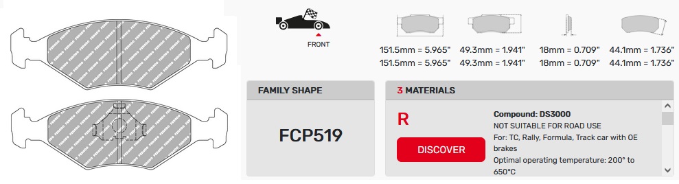 FCP519W - Ferodo remblokken DS1.11