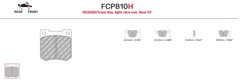 FCP810H - Pastillas de freno Ferodo DS2500