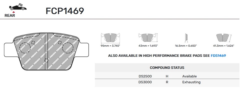 FCP1469H - Pastillas de freno Ferodo DS2500
