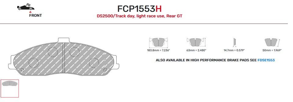 FCP1553W - Plaquettes Ferodo DS1.11