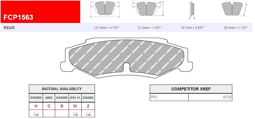 FCP1563W - Ferodo brake pads DS1.11