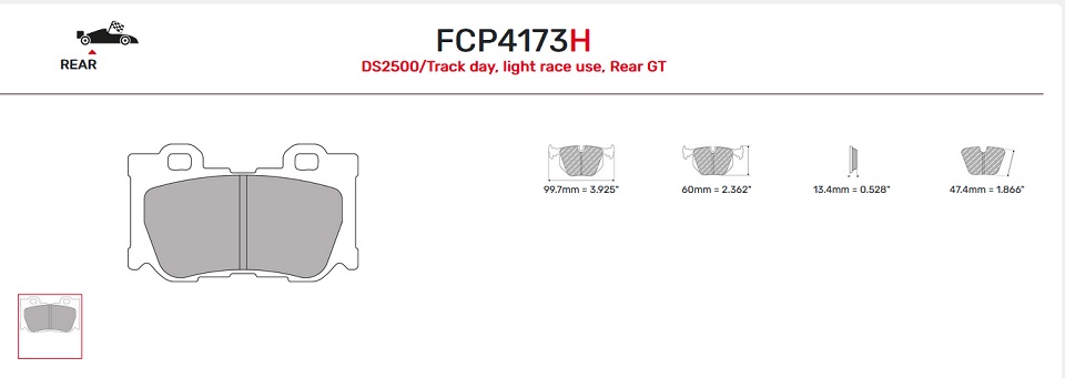 FCP4173H - Pastillas de freno Ferodo DS2500