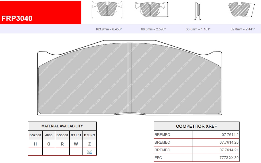 FRP3040Z - Ferodo brake pads DSUNO