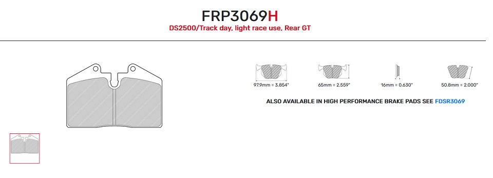 FRP3069R - Pastillas de freno Ferodo DS3000