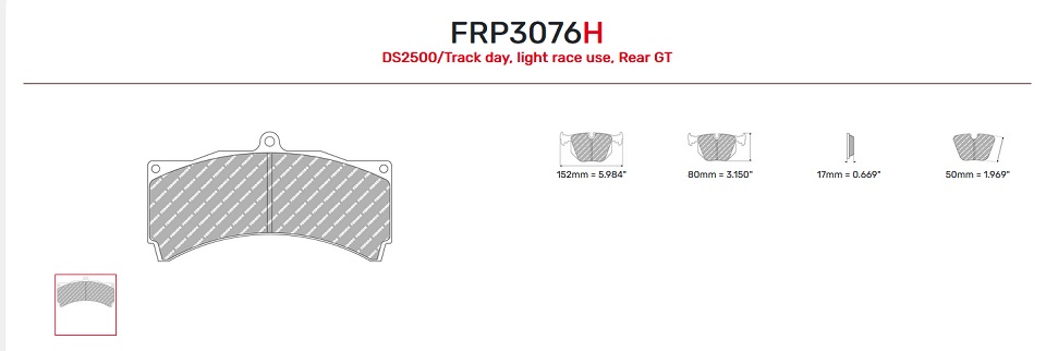 FRP3076R - Plaquettes Ferodo DS3000