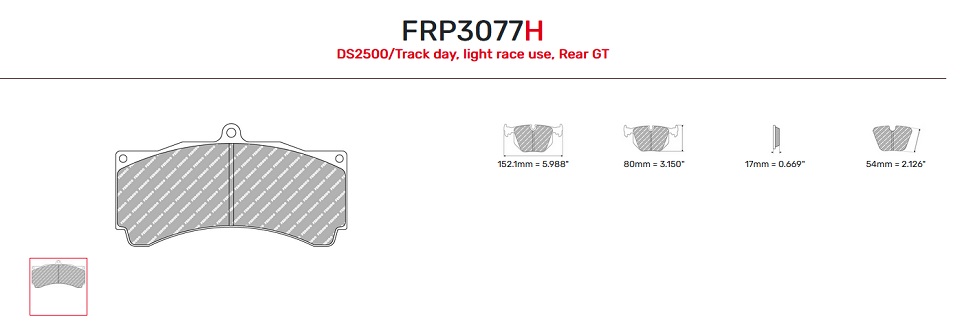 FRP3077R - Plaquettes Ferodo DS3000