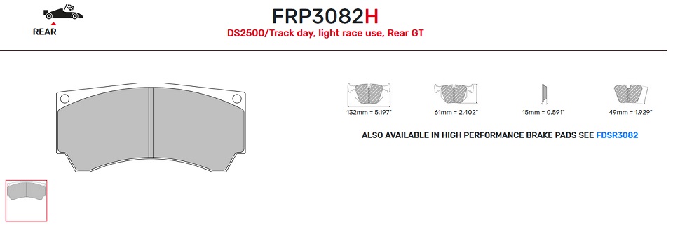 FRP3082H - Ferodo remblokken DS2500