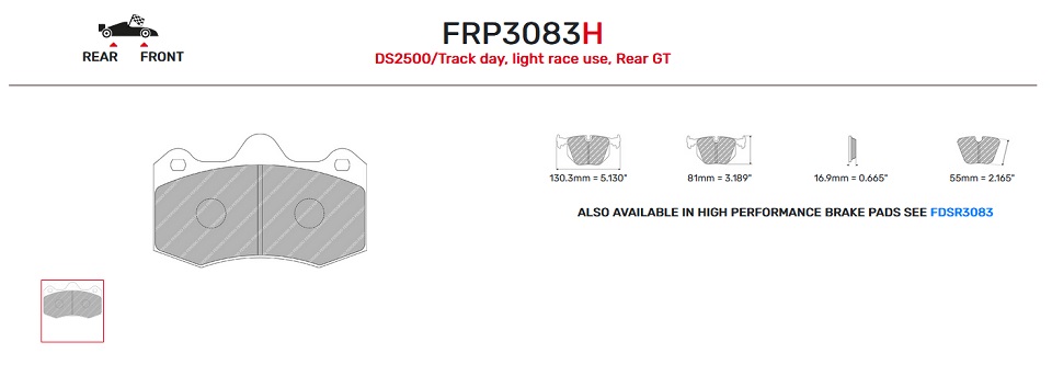 FRP3083W - Ferodo brake pads DS1.11