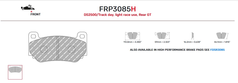 FRP3085W - Pastillas de freno Ferodo DS1.11