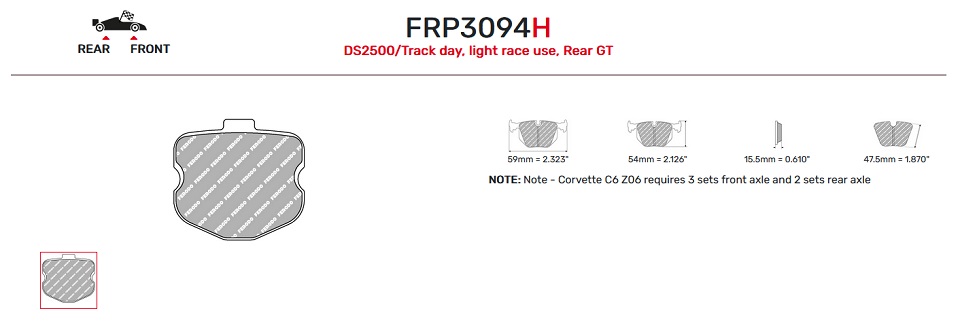 FRP3094W - Pastillas de freno Ferodo DS1.11