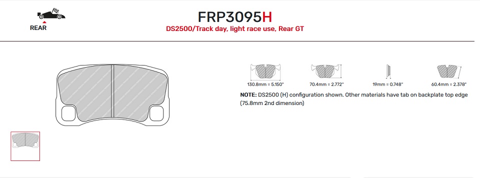 FRP3095W - Pastillas de freno Ferodo DS1.11