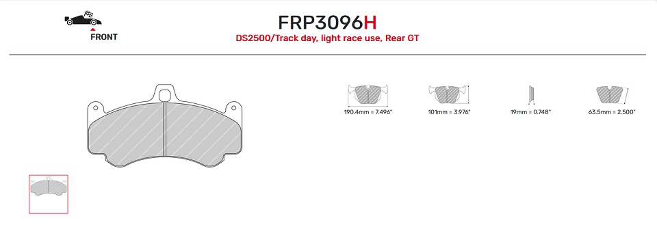 FRP3096W - Pastillas de freno Ferodo DS1.11
