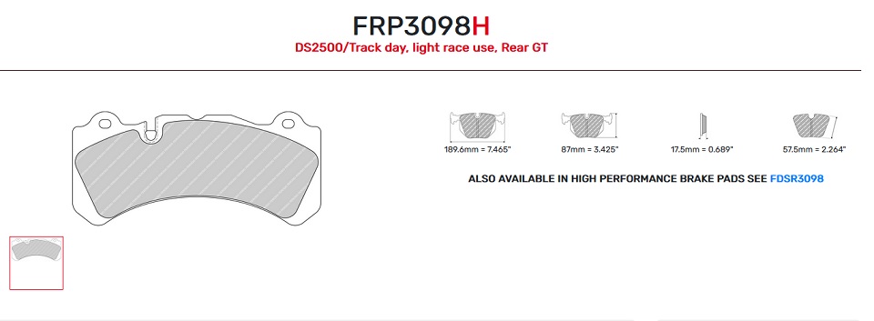 FRP3098W - Ferodo remblokken DS1.11