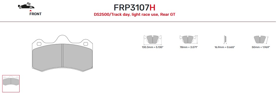FRP3107R - Plaquettes Ferodo DS3000