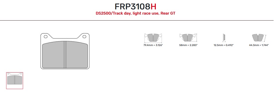 FRP3108H - Plaquettes Ferodo DS2500