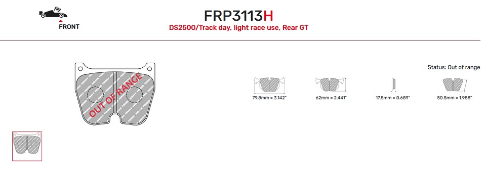 FRP3113R - Plaquettes Ferodo DS3000