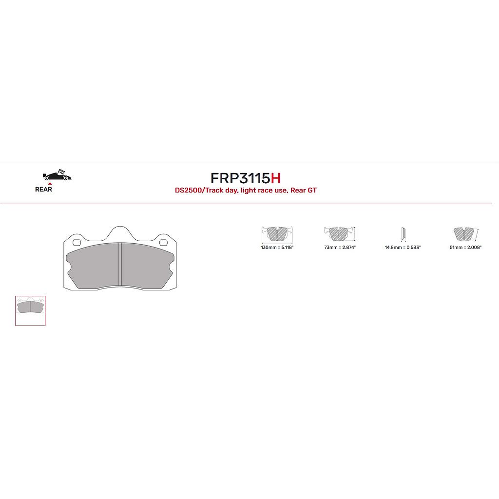 FRP3115R - Pastillas de freno Ferodo DS3000