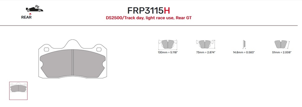 FRP3115W - Pastillas de freno Ferodo DS1.11