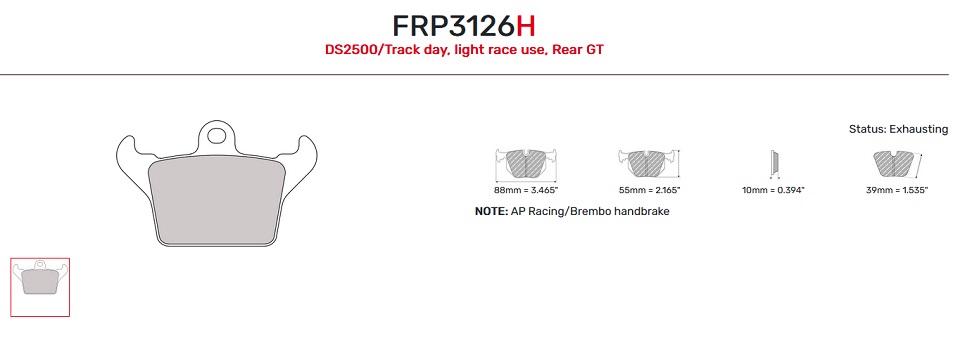 FRP3126H - Pastillas de freno Ferodo DS2500