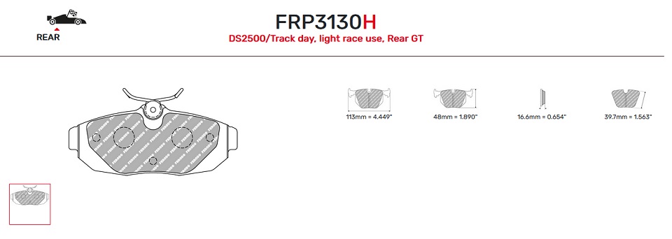 FRP3130H - Pastillas de freno Ferodo DS2500