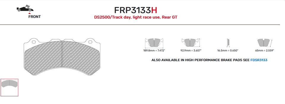 FRP3133W - Pastillas de freno Ferodo DS1.11