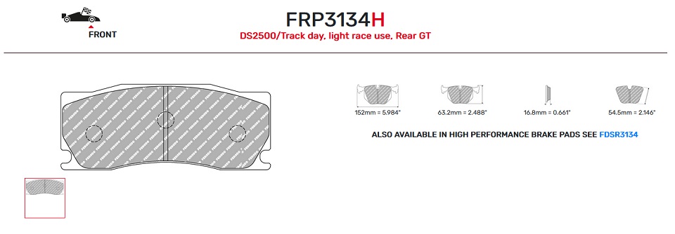FRP3134H - Pastillas de freno Ferodo DS2500
