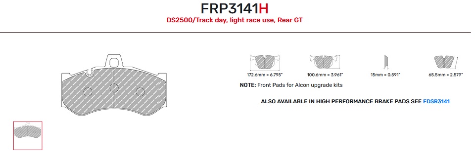 FRP3141H - Ferodo remblokken DS2500