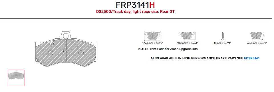 FRP3141H - Pastillas de freno Ferodo DS2500