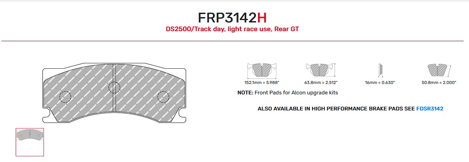 FRP3142H - Plaquettes Ferodo DS2500