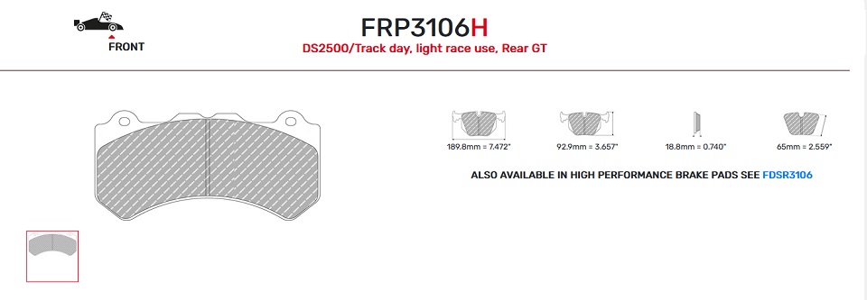 FRP3106WB - Pastillas de freno Ferodo DS1.11