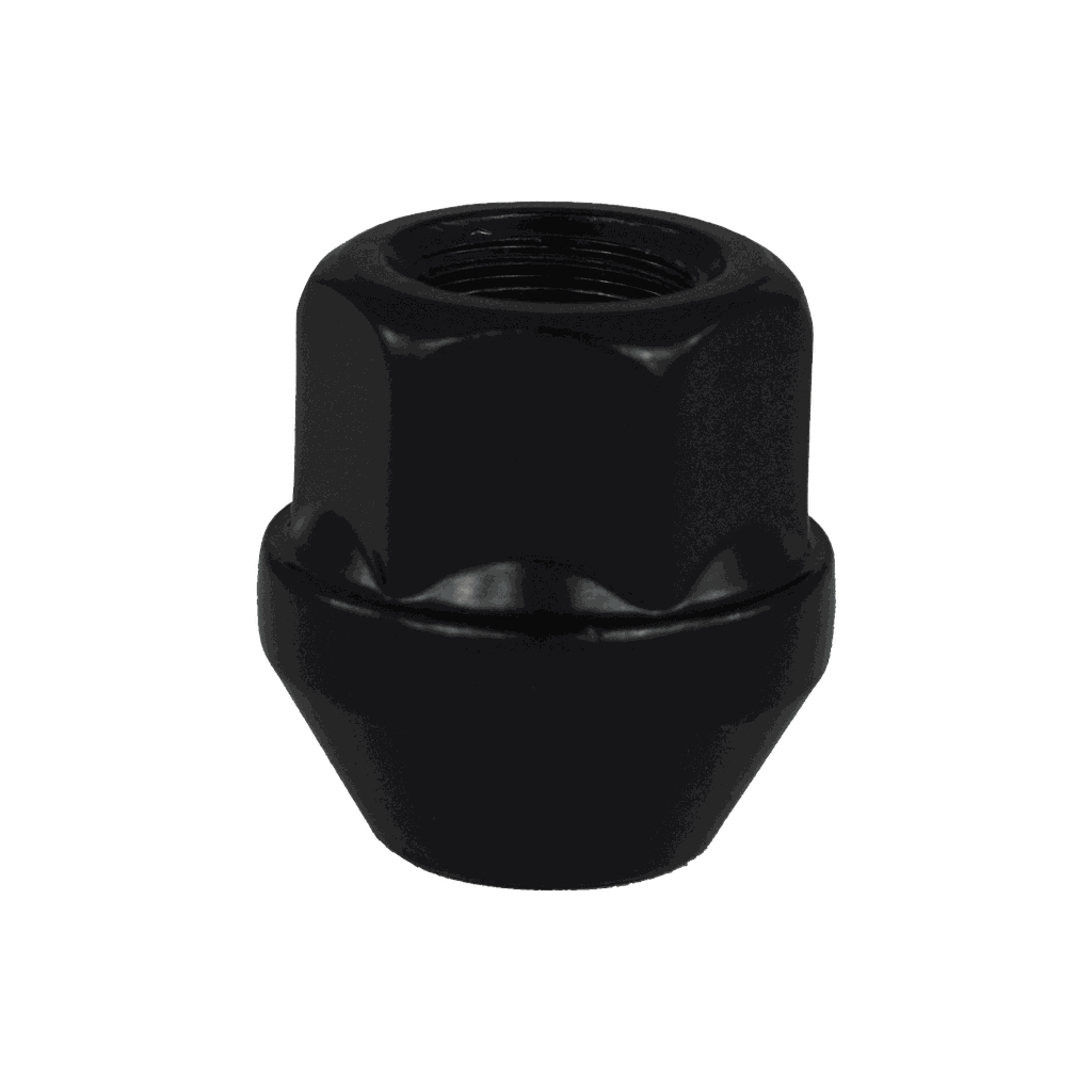 Écrou de roue ouvert M12x1.5, L : 25 mm, noir, zinc