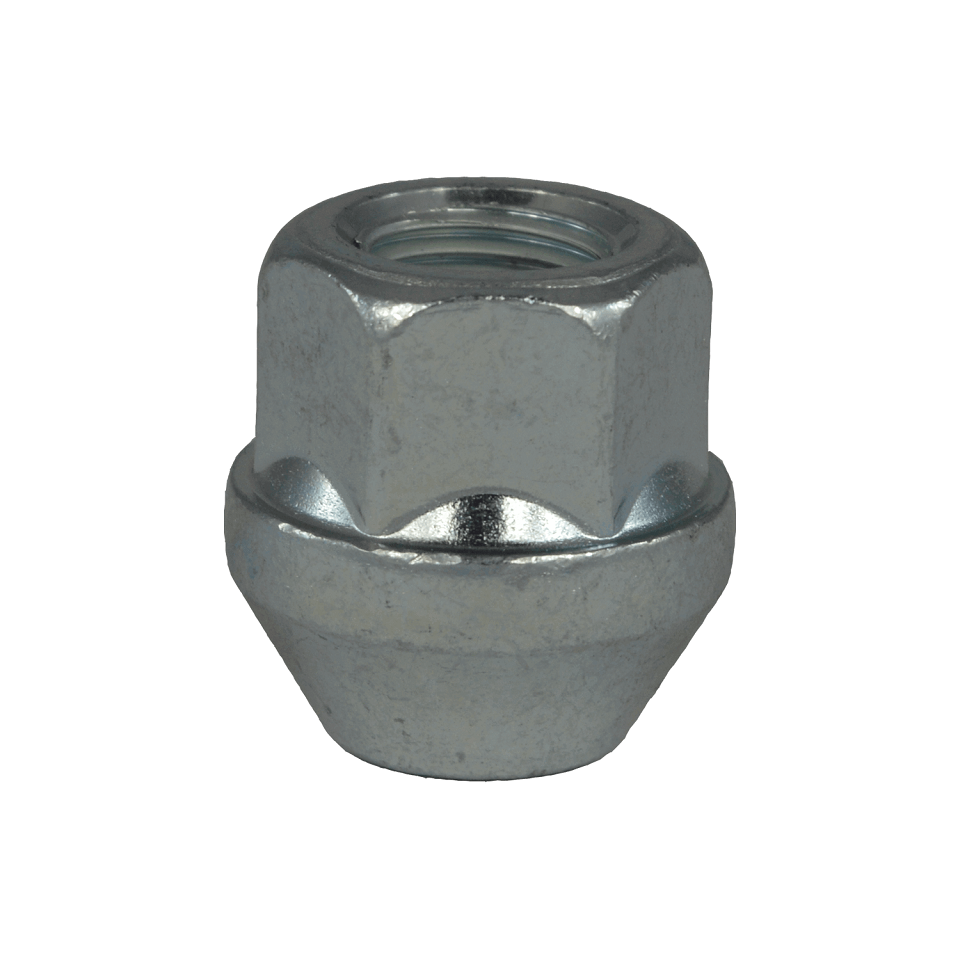 Open end lug nut M12x1.25, L : 25mm - White zinc nickel plating