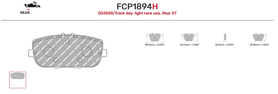 FCP1894H - Pastillas de freno Ferodo DS2500