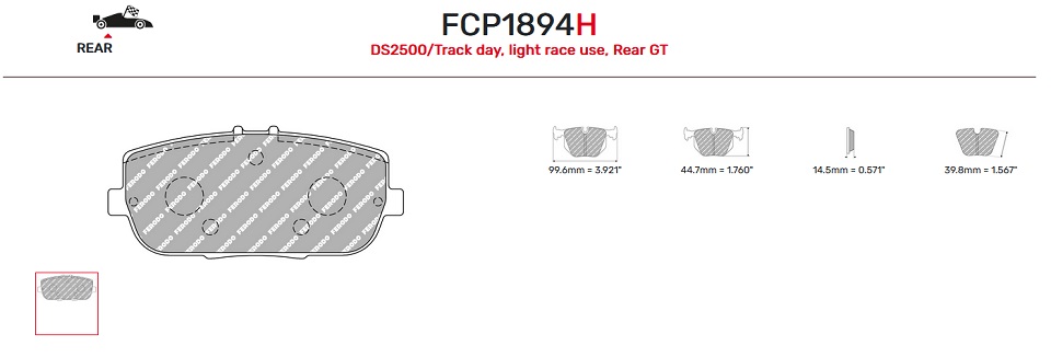 FCP1894H - Plaquettes Ferodo DS2500