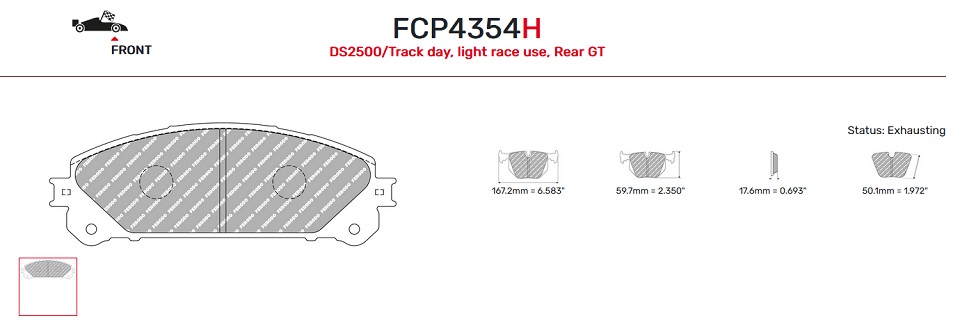 FCP4354H - Ferodo remblokken DS2500