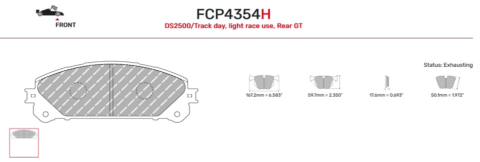 FCP4354H - Pastillas de freno Ferodo DS2500