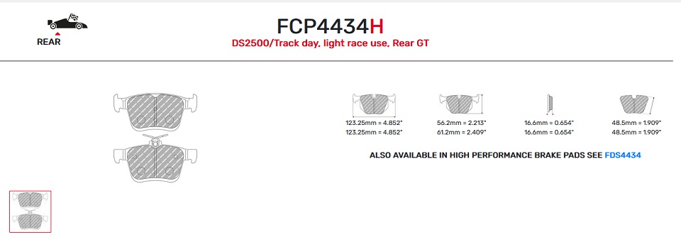 FCP4434H - Pastillas de freno Ferodo DS2500