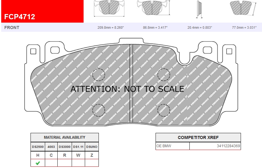 FCP4712Z - Ferodo brake pads DSUNO