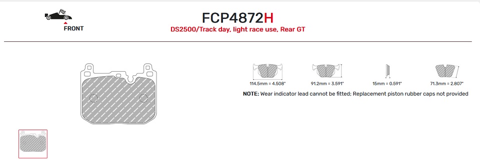FCP4872H - Pastillas de freno Ferodo DS2500