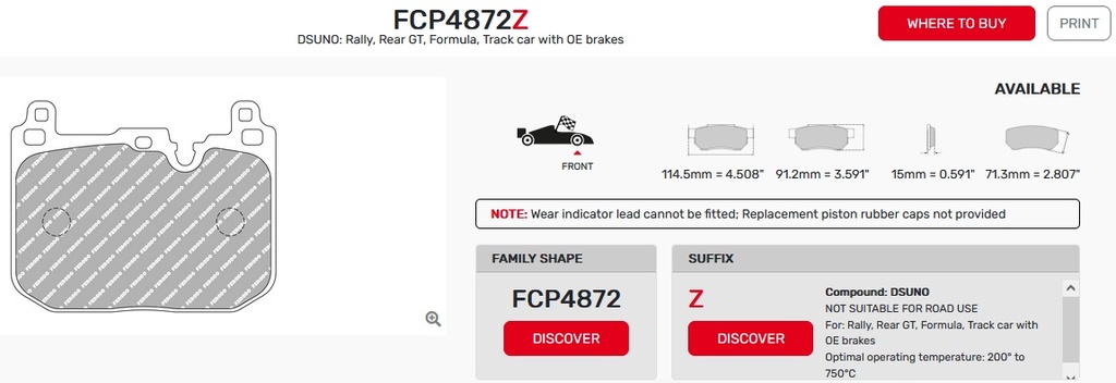FCP4872Z - Ferodo remblokken DSUNO