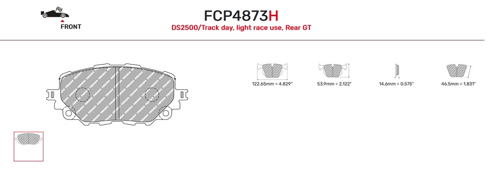 FCP4873H - Pastillas de freno Ferodo DS2500