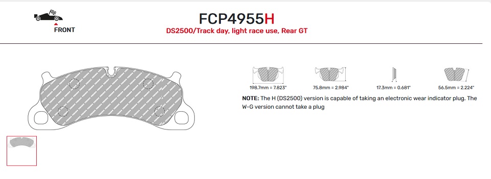 FCP4955H - DS2500 Ferodo brake pads