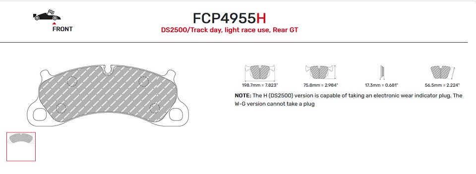 FCP4955W - Pastillas de freno Ferodo DS1.11